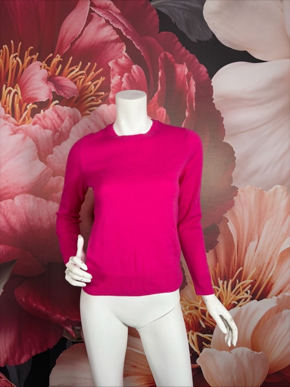 Quince 100% Cashmere Sweater XS Fuchsia Pink Soft Crewneck Luxury Knit